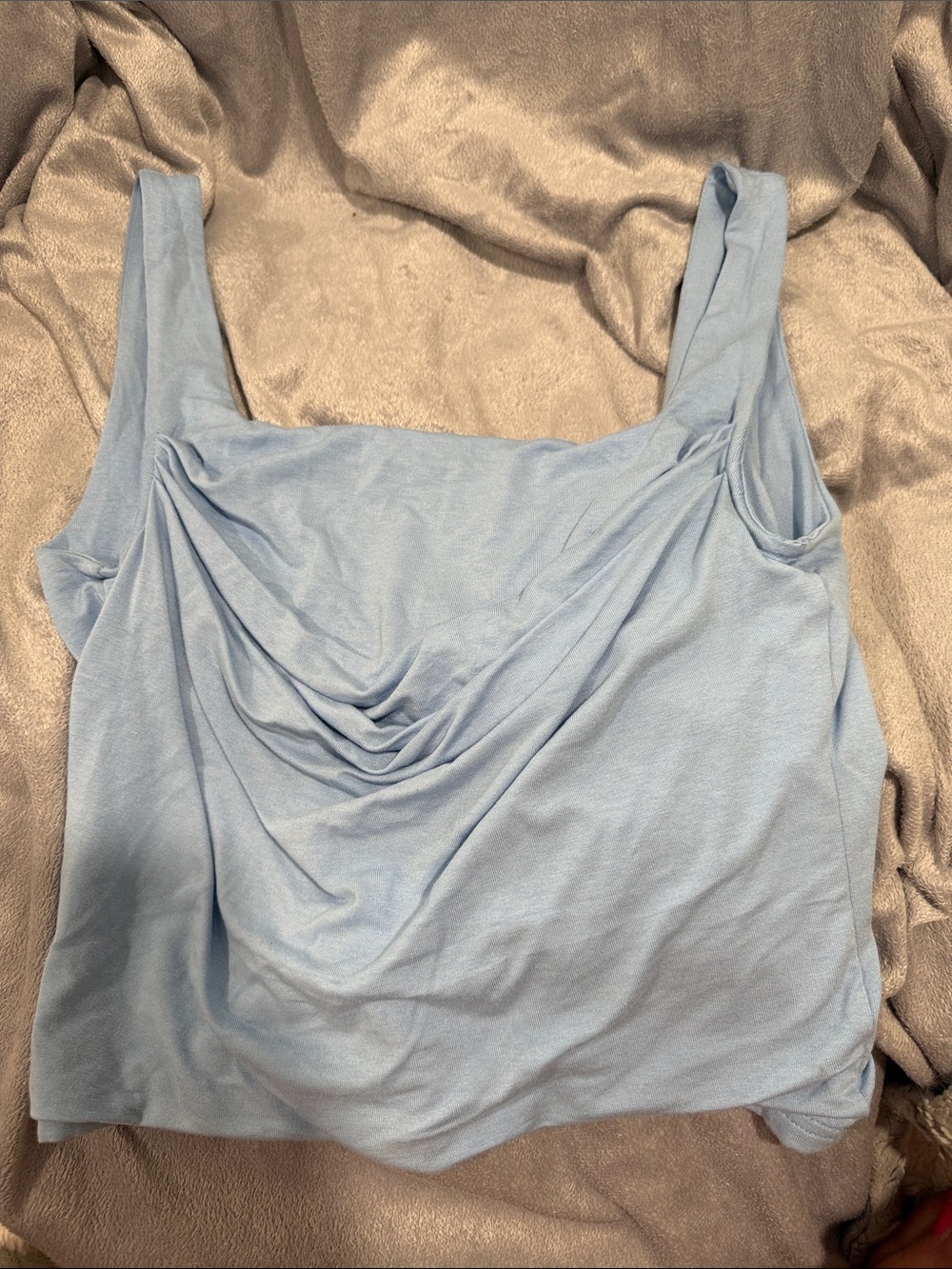 Amazon Light Blue Cowl Neck Tank Top